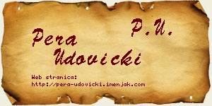 Pera Udovički vizit kartica